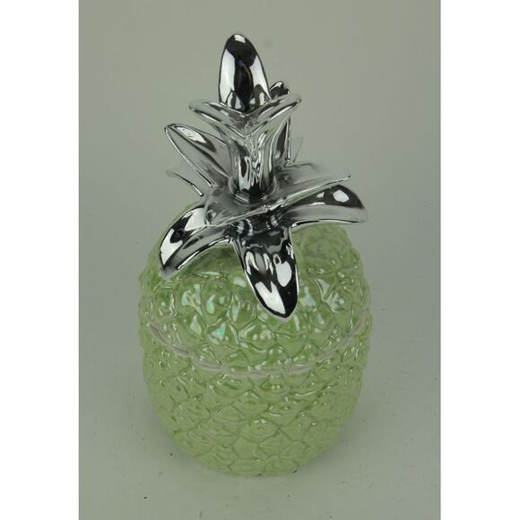 Green Ceramic Tropical Pineapple Decorative Jar - Picture 2 of 7